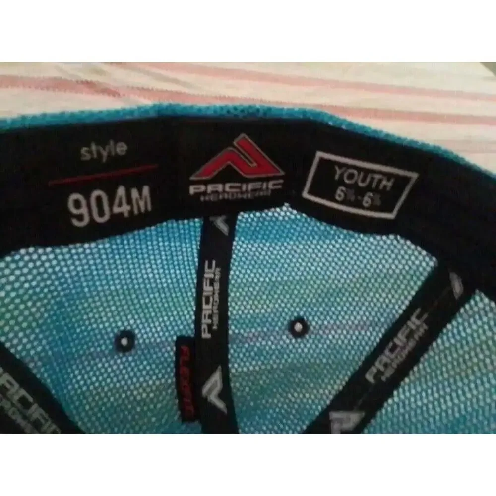 Pacific Headwear Blue Baseball Cap with B - Fitted Back - 904M - Youth